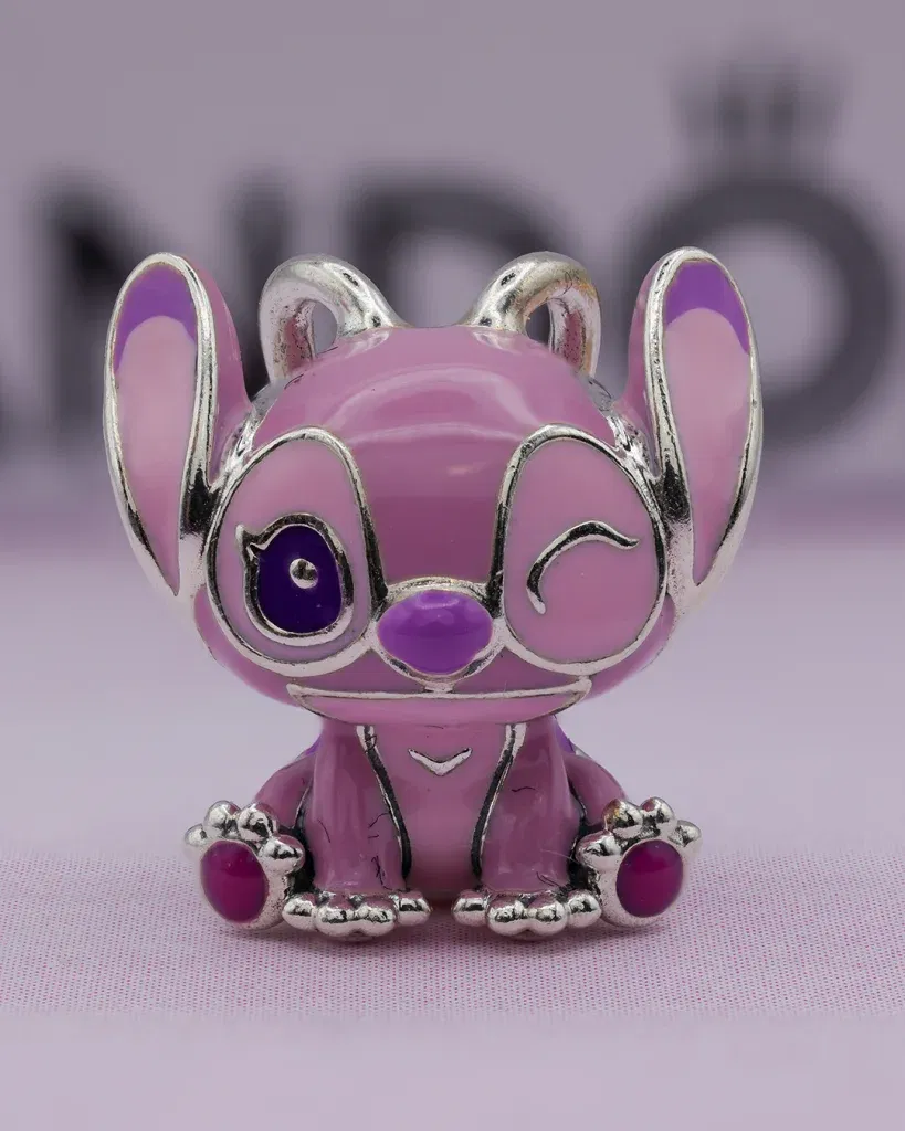 Gem Color: tan - S925 Silver Jewelry Stitch and Angel Charms Disney Series Bead 1:1 Model with Logo Fit Pandora Bracelet Women Diy Making Jewelry