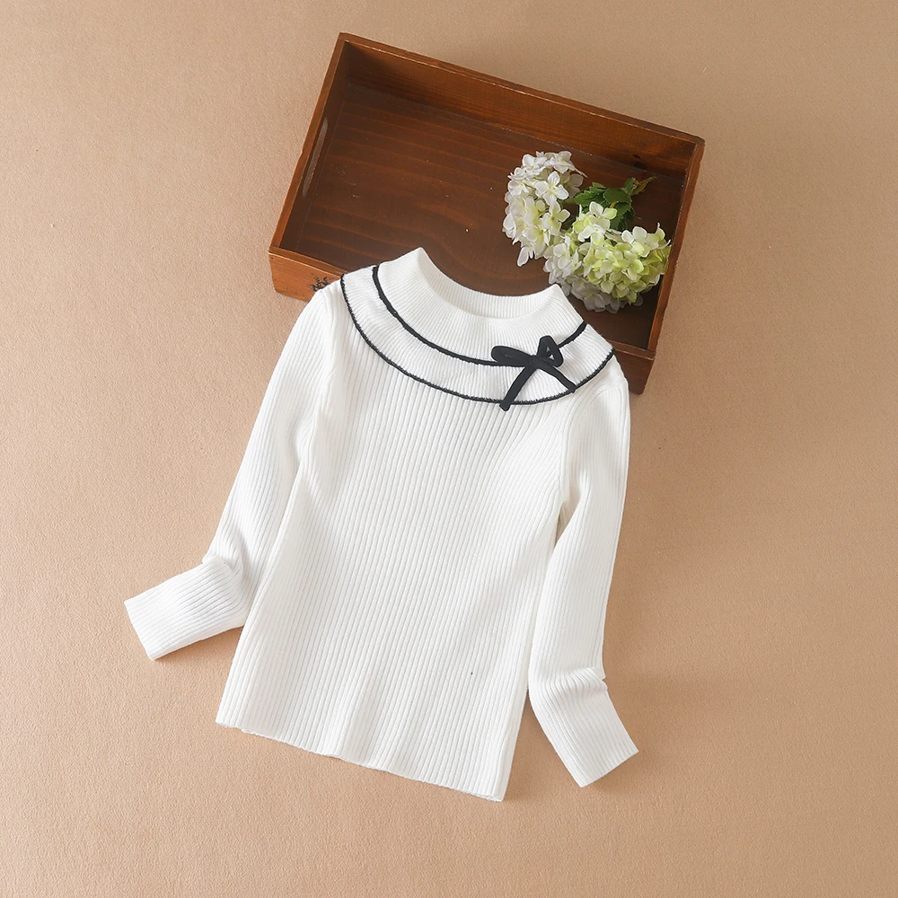 Color: black, Kid Size: 12T - Girls Sweater Pullovers Autumn Winter Baby Warm Sweaters Tops Children Knitwear Kids Clothes