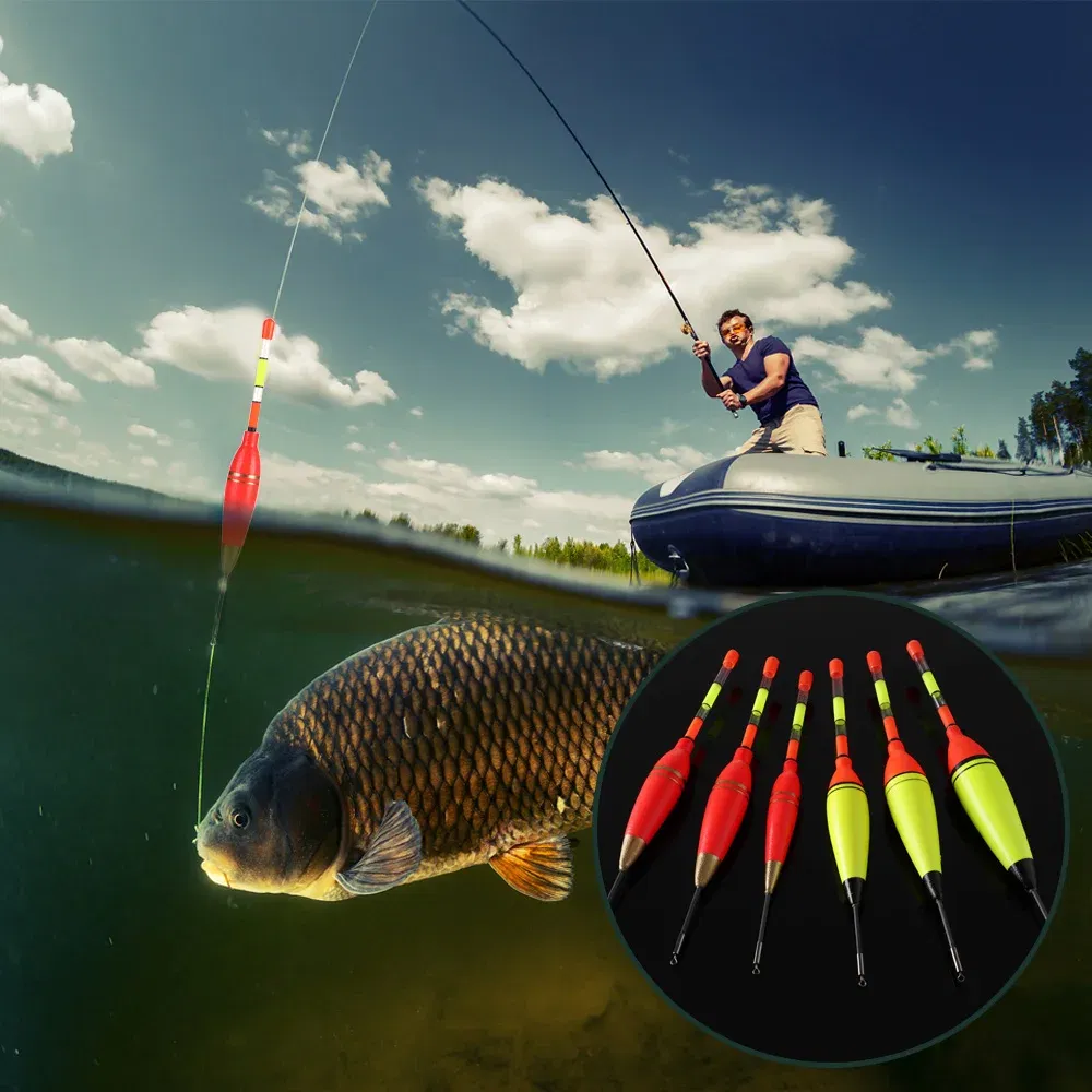 Color: Burgundy - 5g/8g/10g/15g/20g/30g EVA Foam Luminous Fishing Float High Quality Plastic Long Vertical Night Lighting Fishing Floats Bobber