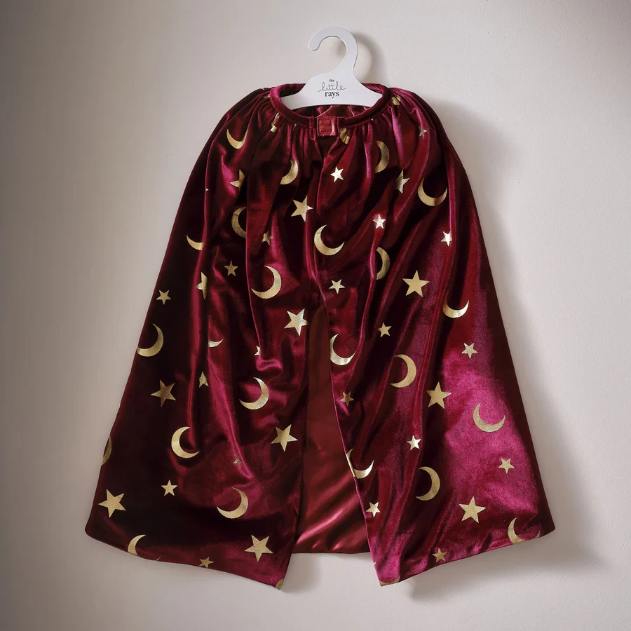 Magician Costume Cape - Fancy Dress Burgundy Velvet