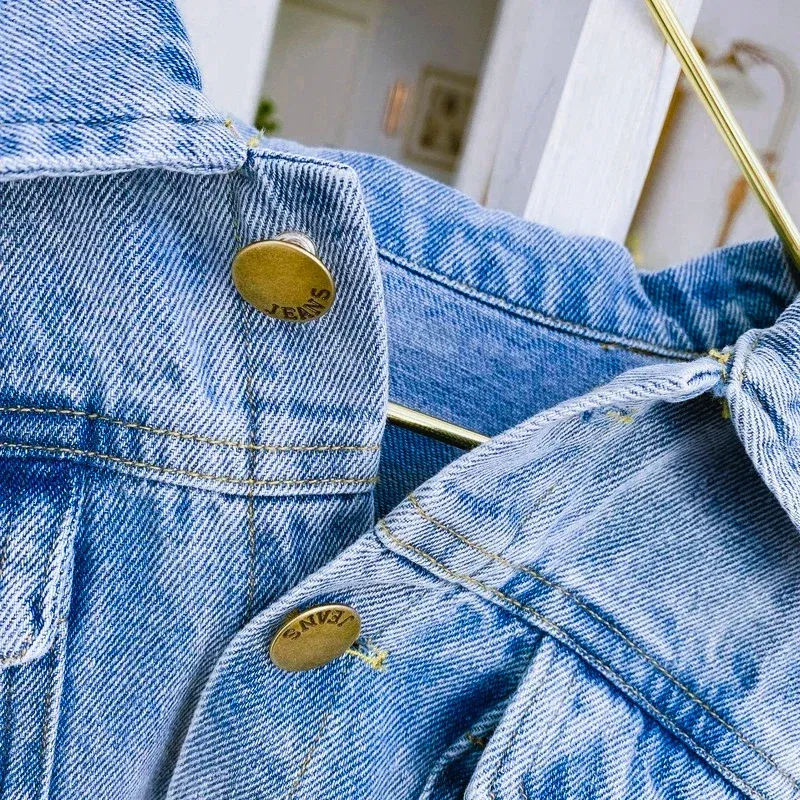 Color: Beige, Kid Size: 8 - 2022 Autumn Spring Fall Boys Casual Cartoon Denim Kids Jackets Turn-down Collar Long Sleeve Coat Girls Loose Tops for Teens