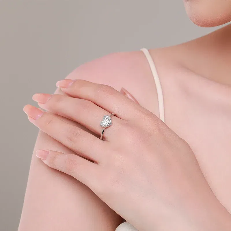 Gem Color: Yellow, Ring Size: 6 - MODIAN 925 Sterling Silver Delicate Romantic Love Heart Finger Ring Zirconia For Women Fine Jewelry Valentine Day Gift