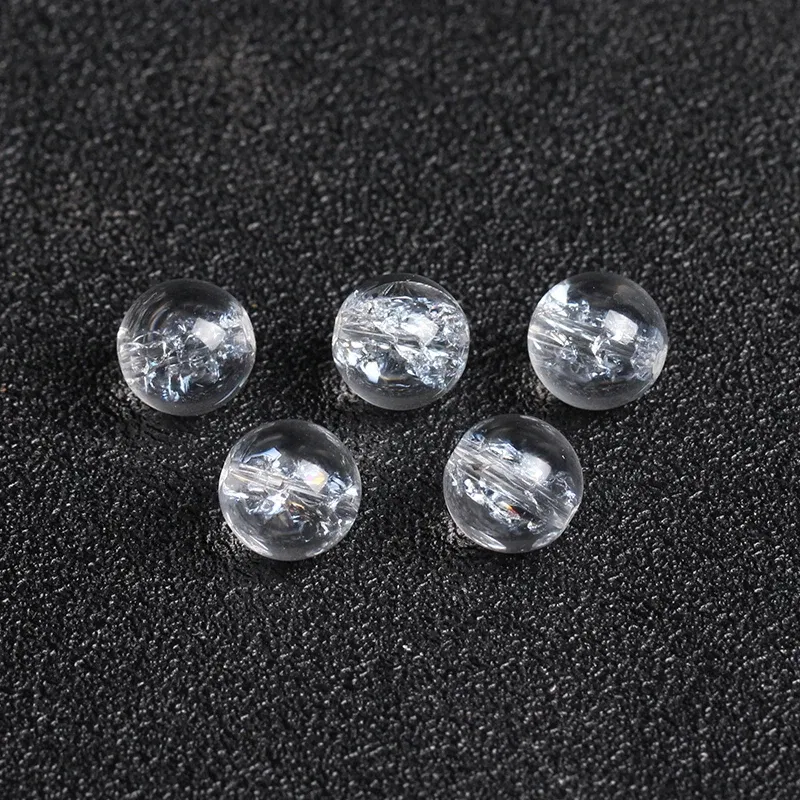 Item Diameter: 12mm - 4A Natural Himalaya Quartz Crystal  Single Bead DIY Jewelry Making