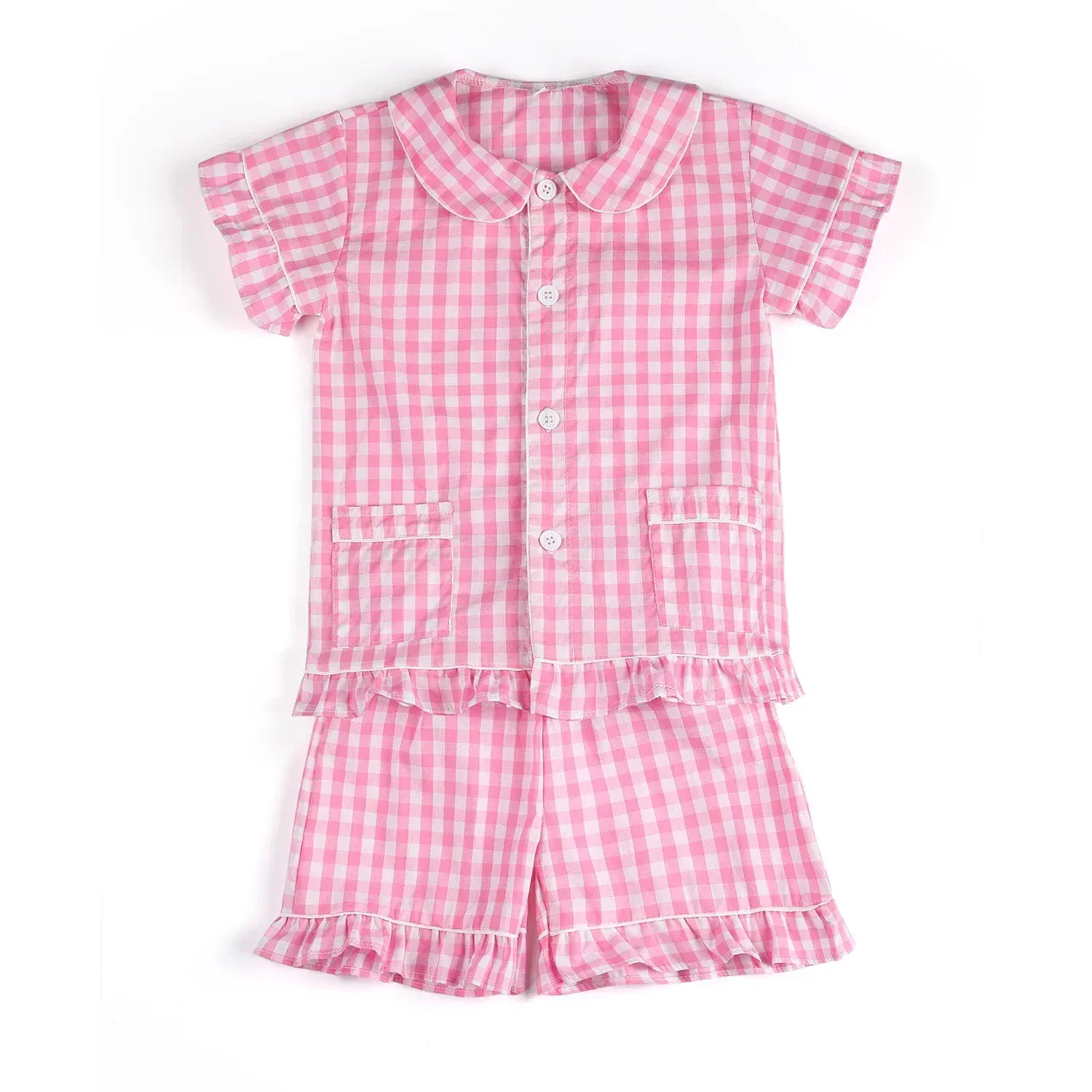 Color: Lavender, Ships From: CHINA, Kid Size: 4T - Ruffkids 100% Cotton Summer Kids Pajamas Sleepwear Seersucker Striped Matching Pjs Boys Clothes Loungewear Girls Pyjamas Set