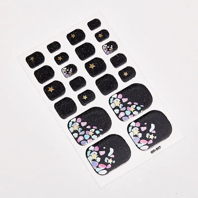 Color: GRAY - 22 Tips/Sheet Nail Tape Loveliness Nail Art Stickers Designed  Nailart Sticker Nail Strips Designer Nail Decals Nailart Shiny
