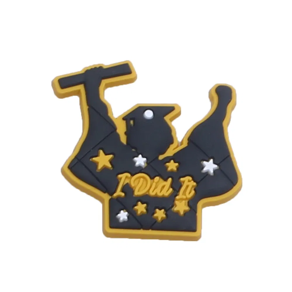 Color: Gold, Ships From: CHINA - Original 1pcs Graduation season Anime Shoe Buckle Charms Funny Cartoon Character for Clogs Accessories Kids Xmas Birthday Gifts