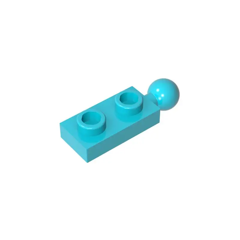 Color: DARK GRAY - Gobricks MOC Compatible Assembles Particles 22890 Plate Modified 1 x 2 with End Towball Building Blocks DIY High-Tech Spare Toys