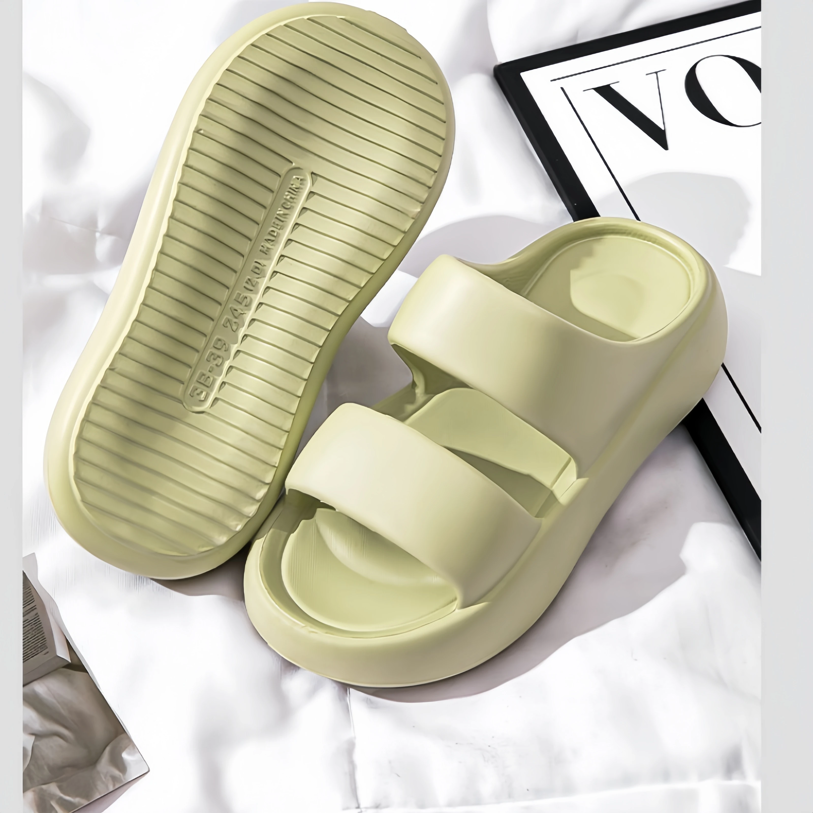 Color: Lavender, Shoe Size: 36 - Summer Women EVA Slippers Men 2024 Bathroom Non-Slip Slides Girl Outdoor Beach Casual Sandals Couple Soft Thick Soled Flip Flops