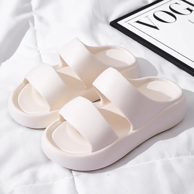 Color: Lavender, Shoe Size: 36 - Summer Women EVA Slippers Men 2024 Bathroom Non-Slip Slides Girl Outdoor Beach Casual Sandals Couple Soft Thick Soled Flip Flops
