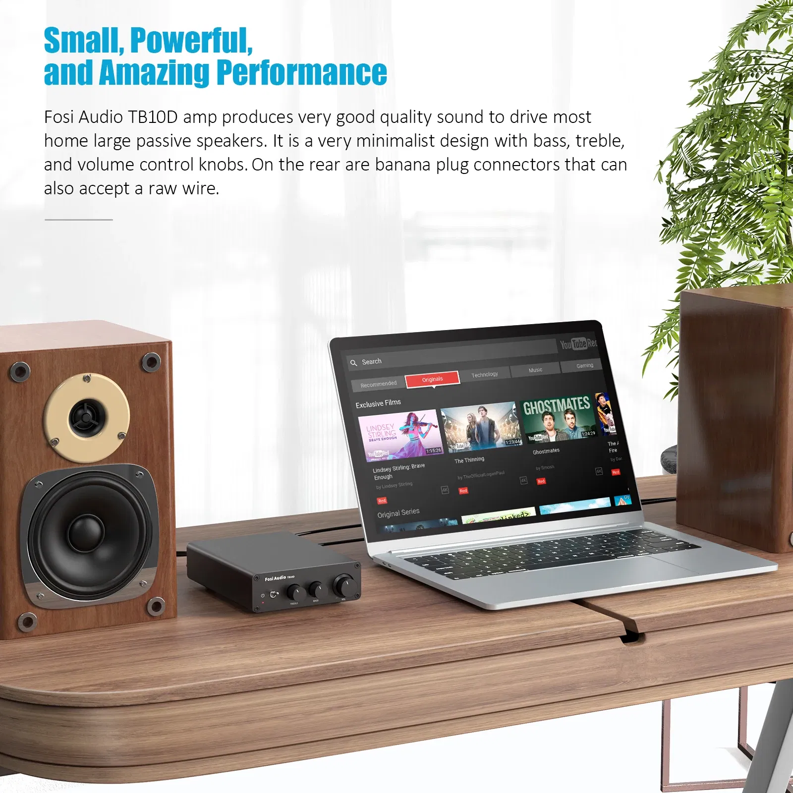 Color: Silver, Ships From: CHINA - Fosi Audio 300Wx2 HiFi Sound Power Amplifier Upgrade New TPA3255 Class D Stereo Amp With Treble Bass For Home Speaker