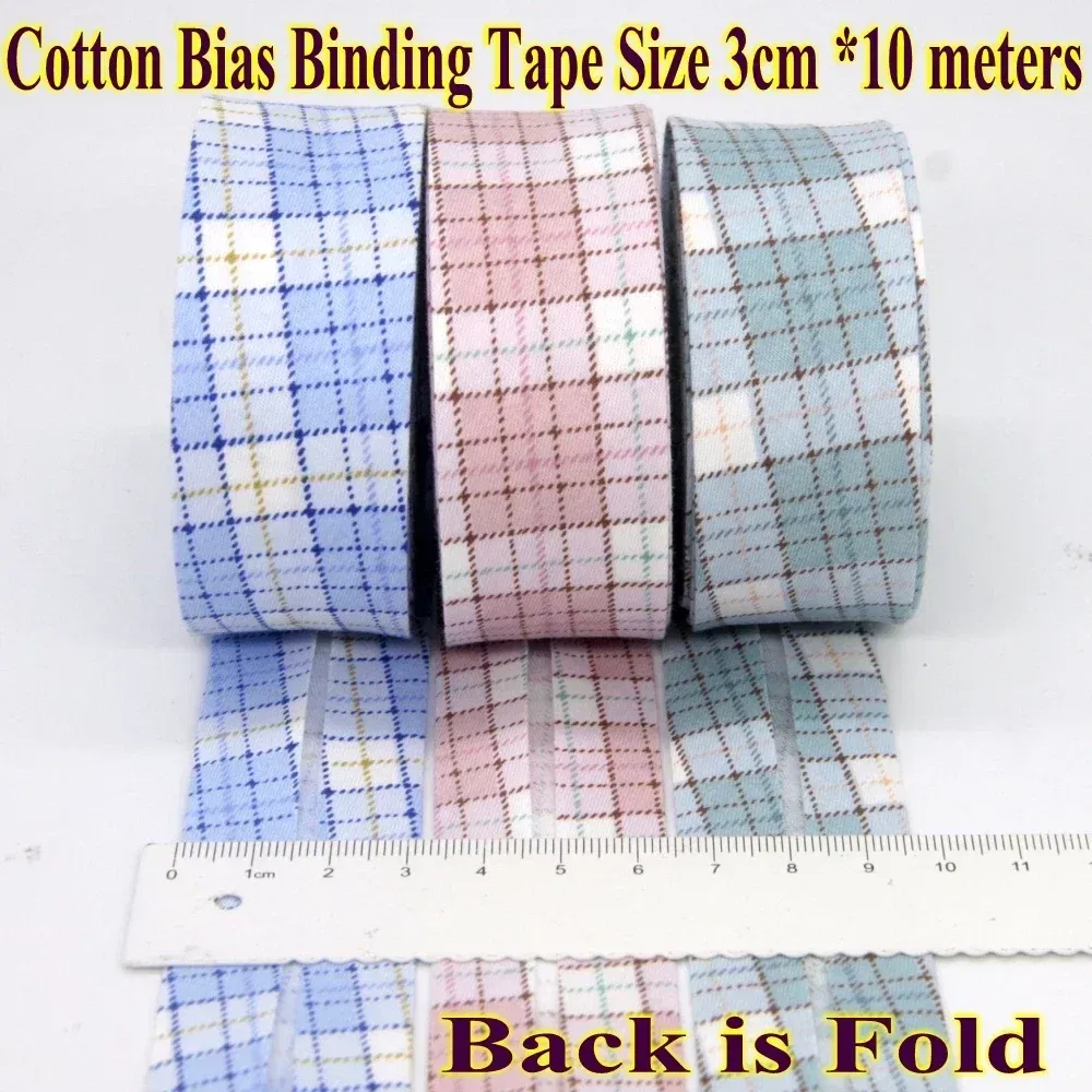 Color: Brass, Size: L - Cotton Bias Binding Tape Size 3cm *10meter  Solid Color DIY Handmade Sewing Material Bias Tape