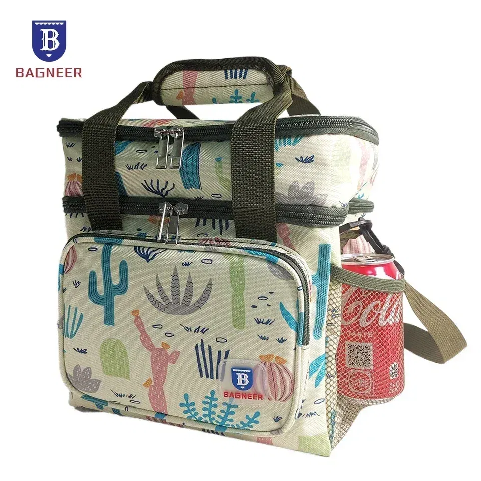 Color: PURPLE - BAGNEER Thermal Lunch Bag Camping Picnic Food Cooler Bags Insulated Case Waterproof Office School Lunchbag Shoulder Cooling Box