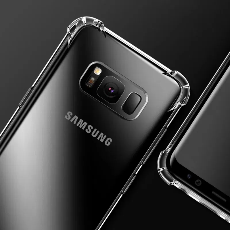 Material: PC + TPU - Clear Case For Samsung Galaxy S20 S21 FE S22 S10 S9 S8 Plus S10E Note 8 9 10 20 Plus ShockProof Transparent Soft Cover Case