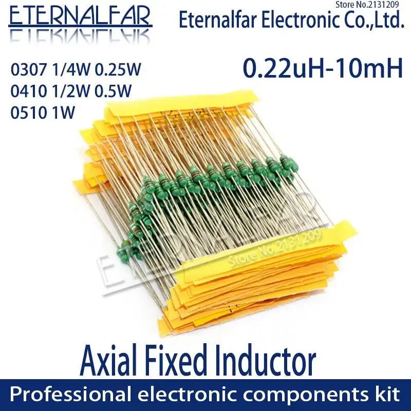Volume: 11, Value of Resistance: 2.4R - 0307 1/4W 0410 1/2W 0510 1W Color Ring Inductors DIP Inductance 0.22uH 10mH 1 2.2UH 3.3 4.7UH 10 22 33UH 47 68 100 220 330 uH mH