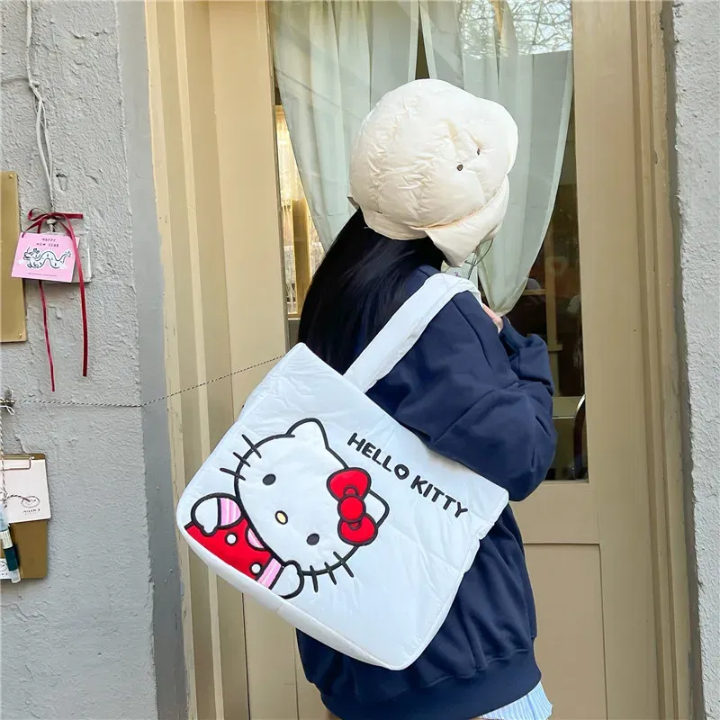 Color: Black - My Melody Pochacco Kawaii Sanrio Kuromi Anime Women Handbag Tote Shoulder Bag Cute Cartoon Girl High-capacity Commuter Package