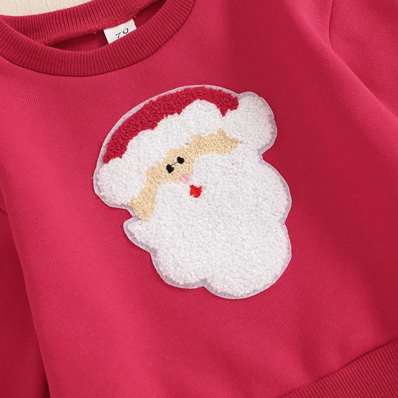 Color: Red, Kid Size: 24M, Ships From: CHINA - 2024-09-12 Lioraitiin Toddler Baby Boys Christmas Outfits Long Sleeve Santa Embroidery Sweatshirt and Pocket Pants Clothes Set