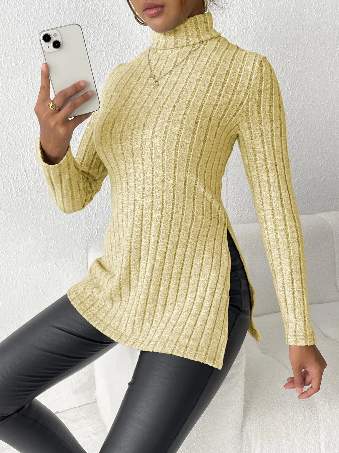 Women's Turtleneck Pullover Clothing Sweater