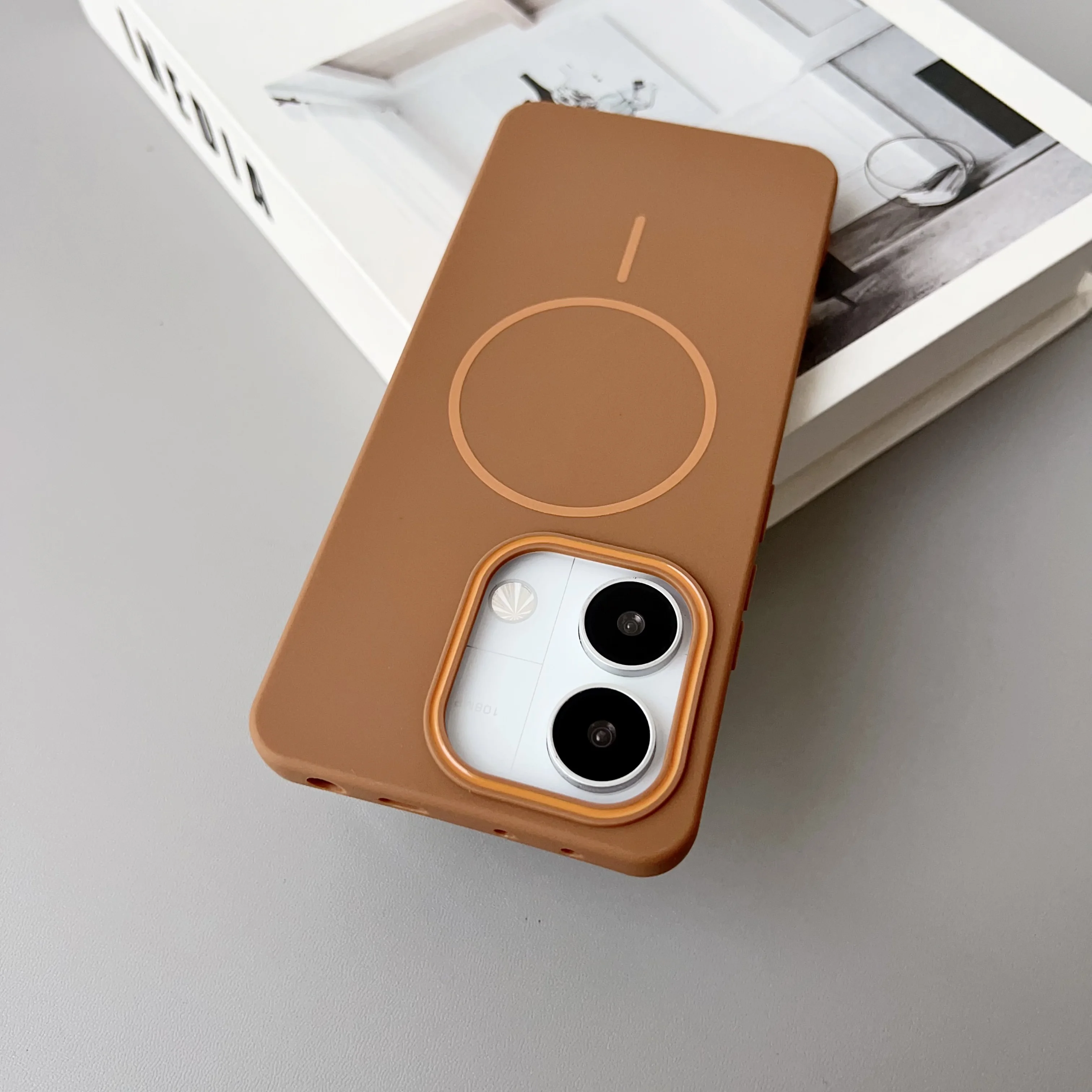 Color: SKY BLUE, Compatibility by Model: Redmi A4 - NEW For Redmi Note 14 13 Pro A4 A5 4G 5G skin sensitive original thin circle magnetic solid color phone protective case
