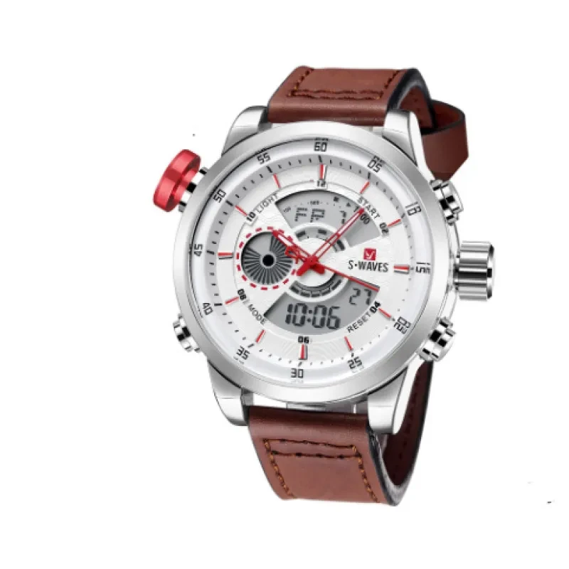 Trendy casual double men's watch Waterproof