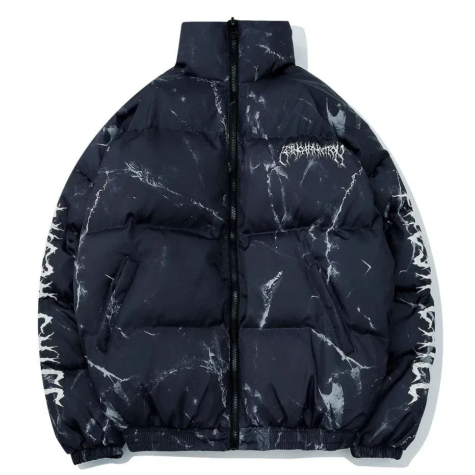Color: black, Size: XL - Winter Down Jacket Coat Men Cartoon Bear Print Parka Fashion Streetwear Casual Loose Thick Warm Padded Oversized Jackets Outwear