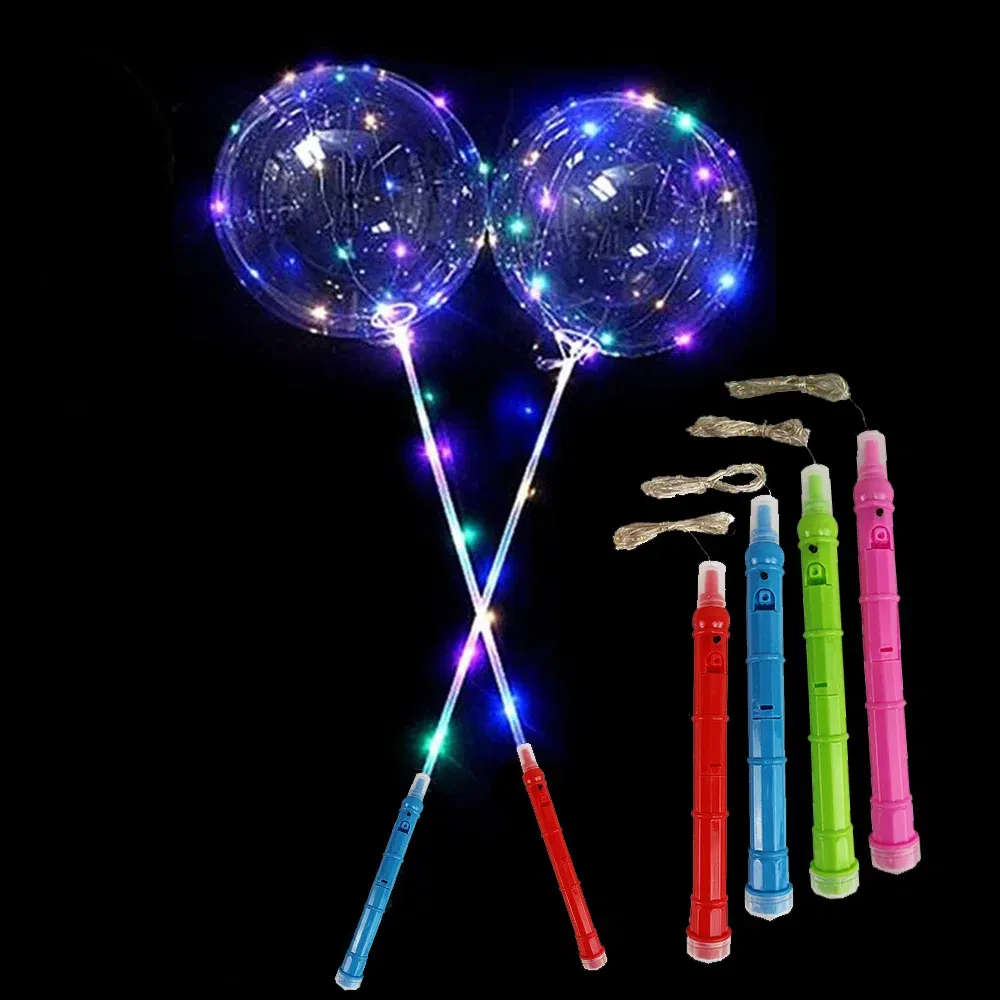 Color: light yellow, Ballon Size: 10inch, Shape: O - 1/5/10/20/30pcs LED Light Up BoBo Balloons Colorful 3 Levels Flashing Handle 20 Inches Bubble Balloon 70cm Stick
