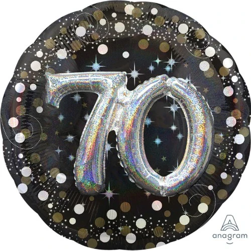 Balloons - Multi - Balloon Holographic Sparkling Birthday 70