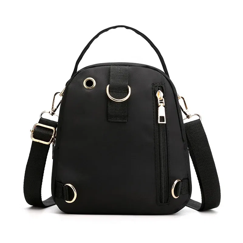 Color: Dark Khaki, Size: 16 inches - Fashion Printing Backpack Women Large Capacity Nylon Rucksack Multilayer Crossbody Bag School Bags Waterproof Travel Knapsack