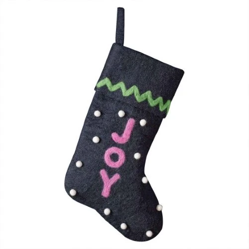 Merry & Bright Joy Felt Stocking - Pack of 75