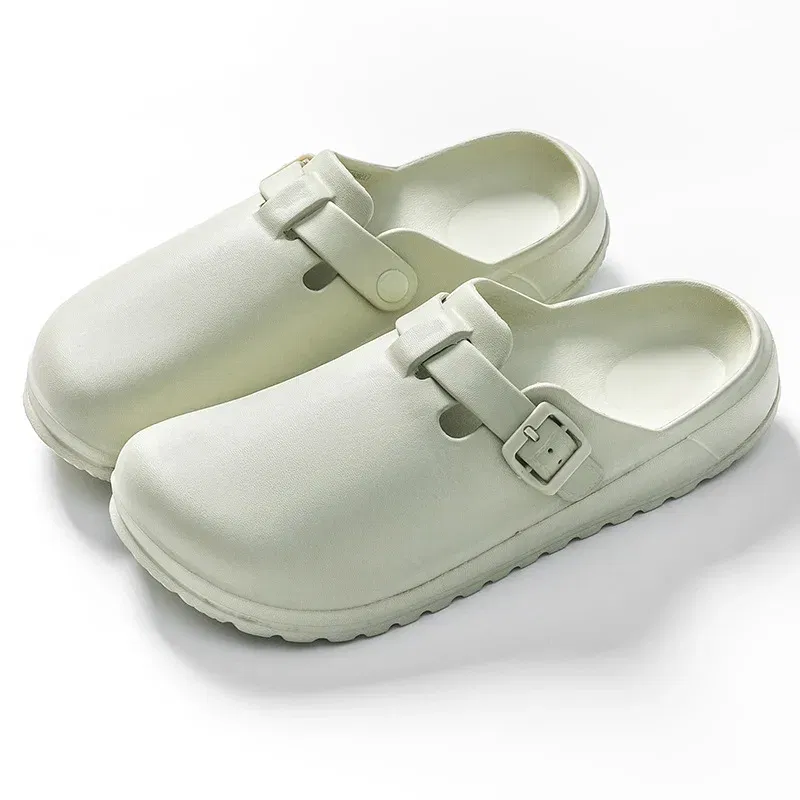Color: LIGHT BLUE, Shoe Size: 45 - Eyriphy Women Clogs Slippers Men Working Shoes Nurses Soft Eva Slides Anti-Slip Lab Waterproof Medical Slippers Fashion Sandals