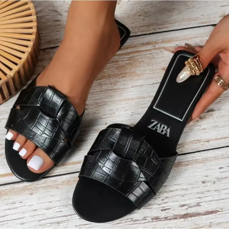Color: MULTI, Shoe Size: 36 - New Fashion Slippers Women Sexy Flat Sandals Casual Ladies Sand Beach Slippers Elegant Fish Mouth Slippers Women