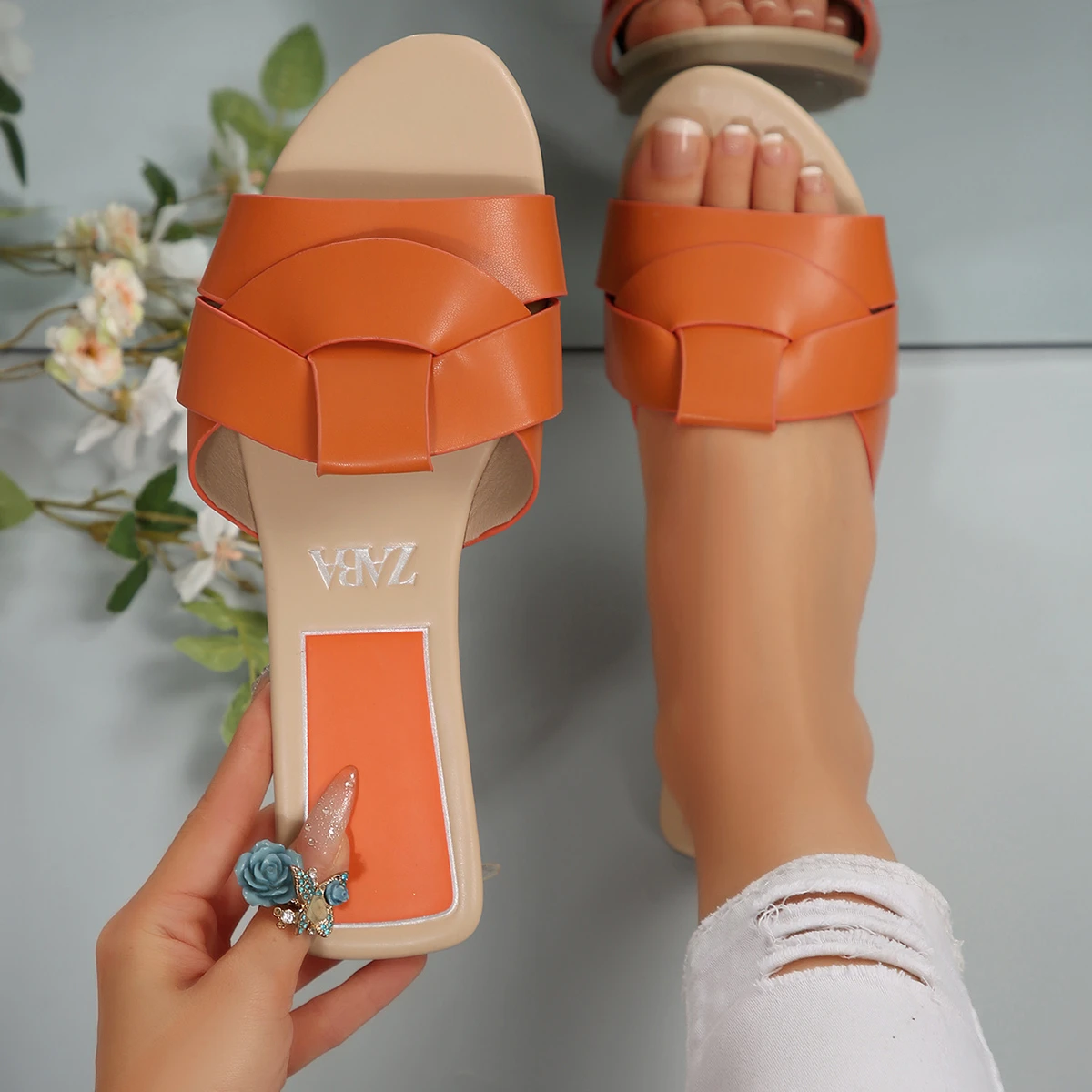 Color: MULTI, Shoe Size: 36 - New Fashion Slippers Women Sexy Flat Sandals Casual Ladies Sand Beach Slippers Elegant Fish Mouth Slippers Women
