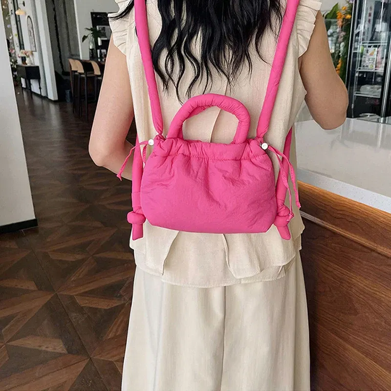 Color: Dark Grey, Ships From: CHINA - Fashion Small Puffer Tote Bag Designer Padded Women Shoulder Bags Nylon Down Cotton Crossbody Bag Mini Lady Handbags 2024 Trend