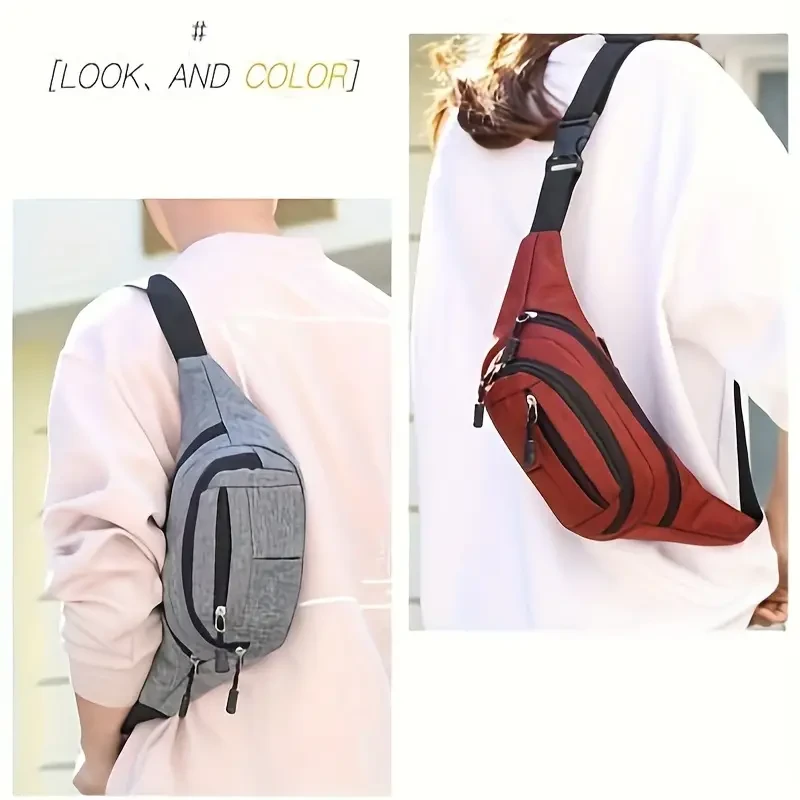 Simple Solid Color Waist Bag - Fashion Crossbody and Sports Bag