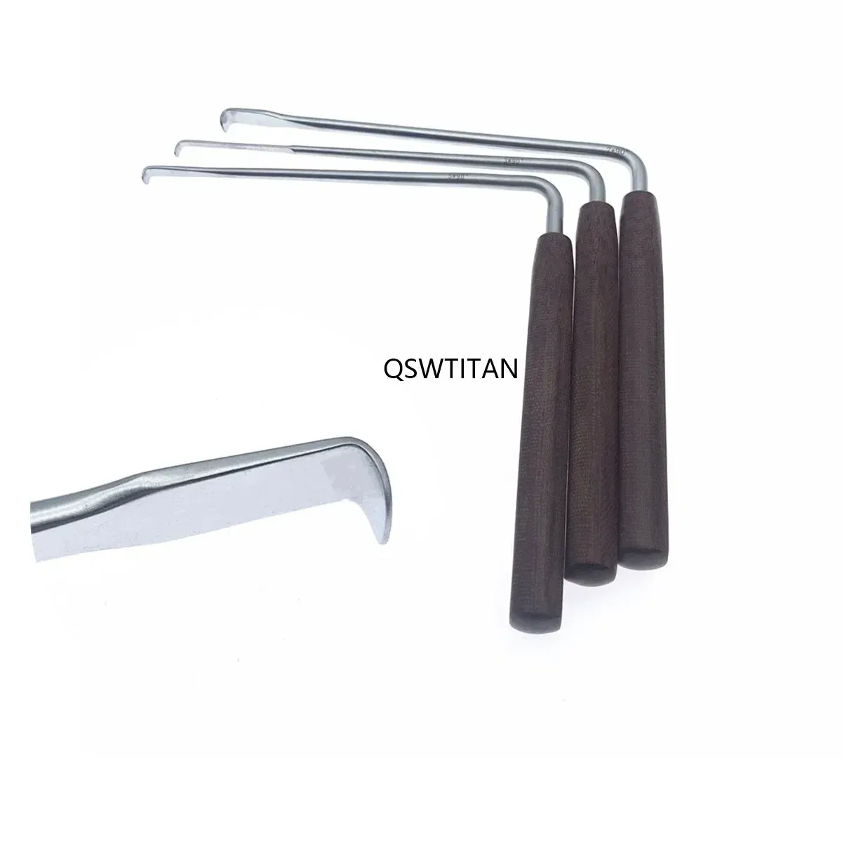 Color: grey - Nerve Root Hook Retractor with wooden handle brain Bone Retractor Stainless Steel nerve pull hook