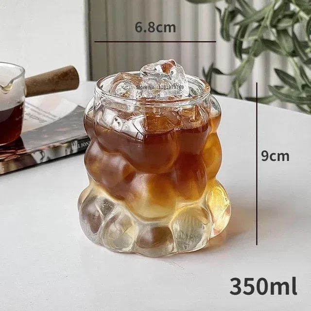 Color: Yellow, Capacity: 301-400ml - Transparent Heat Resistant Glass Coffee Mug Glass  Latte Cup Breakfast Mug Milk Water Cocktail Glass Cup Beer Drinking Glasses