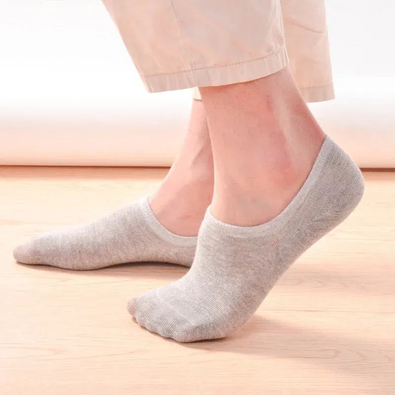 Color: Orange, Size: 4-6T - 5 pairs of boys girls children soft invisible socks low casual cotton leisure sailing anti-skid stealth non-display