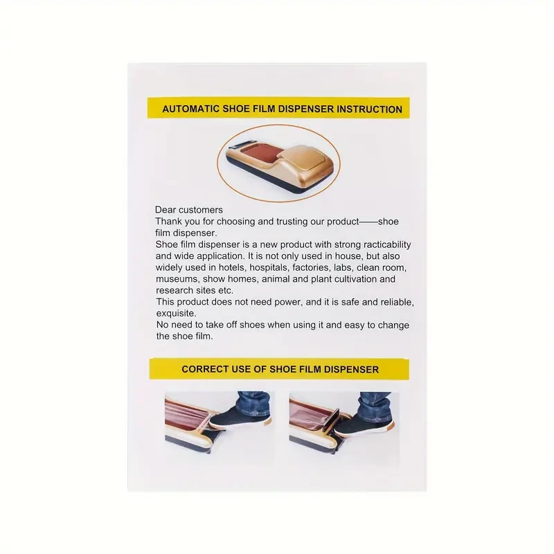 Automatic Shoe Film Machine - Portable Step-on Shoe Cover Dispenser