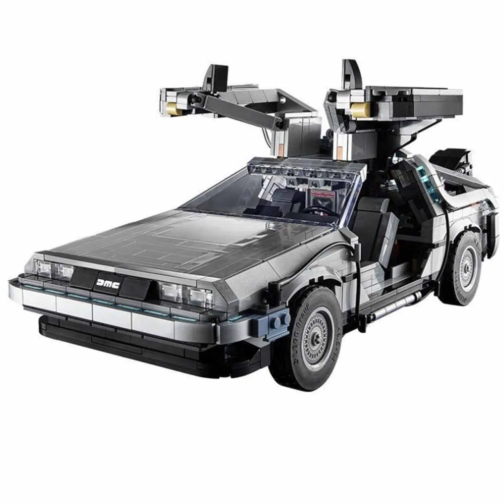 Color: WHITE - Compatible 10300 Back to the Future Time Machine DeLorean DMC-12 Building Blocks Construction Car Bricks Toys For Children Gifts