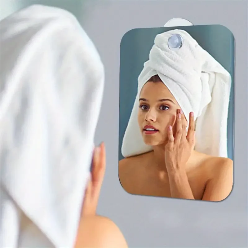 Portable Anti-Fog Shower Shave and Makeup Mirror with Suction Cup