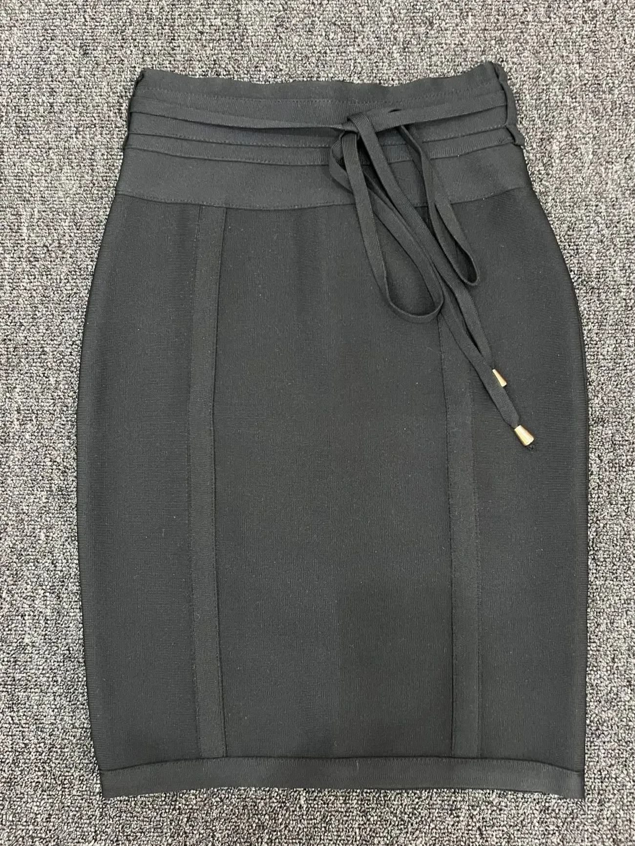 Color: black, Size: M - 4 Colors Women Hot Pink Black White Bodycon Bandage Skirt Designer High Street Party Club Pencil Skirt 55cm