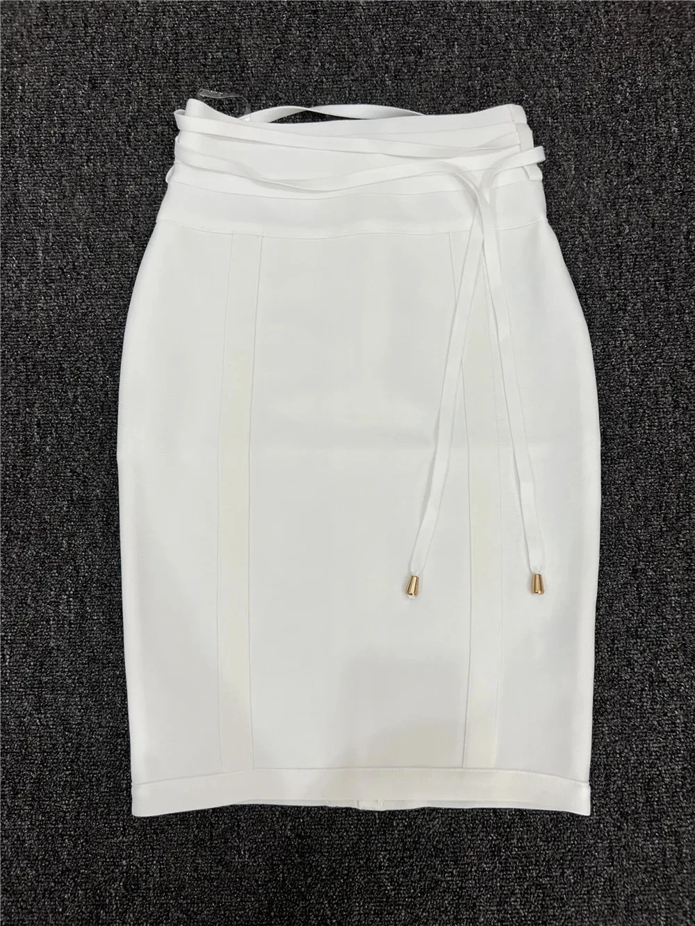 Color: black, Size: M - 4 Colors Women Hot Pink Black White Bodycon Bandage Skirt Designer High Street Party Club Pencil Skirt 55cm