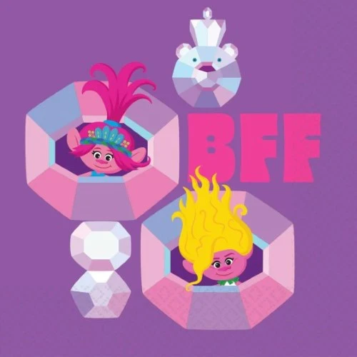 Trolls 3 Band Together Lunch Napkins  - Pack of 16