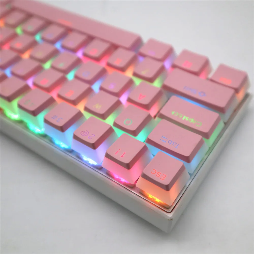 Color: WHITE - 104 Keys Pudding Theme Keycap OEM Profile ABS PBT Double Shot Keycap For Mx Switch Mechanical Keyboard RGB Backlit Key Caps