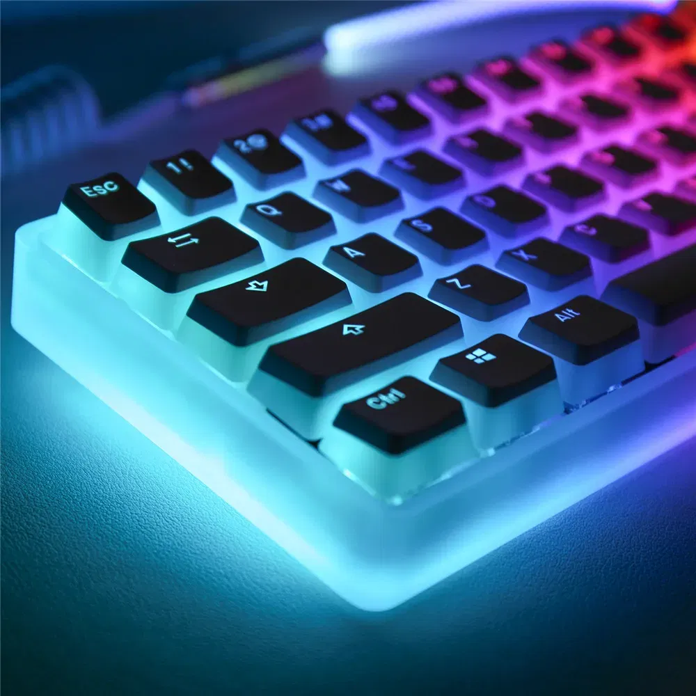 Color: WHITE - 104 Keys Pudding Theme Keycap OEM Profile ABS PBT Double Shot Keycap For Mx Switch Mechanical Keyboard RGB Backlit Key Caps
