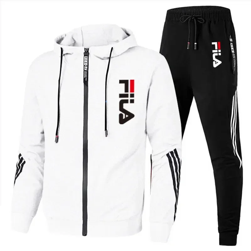 Color: Khaki, Size: S, Ships From: CHINA - Men's spring and Fall outdoor zipper jacket + sweatpants jogging set Casual basketball fitness two-piece set