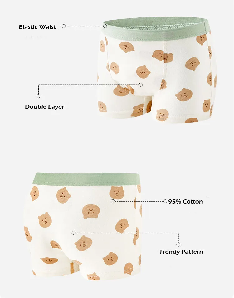 Color: black, Kid Size: 3T - Kids Boys Underwear Spring Newest Baby Underpants Children 4pcs Cotton Briefs Boys Boxer Shorts Baby Underwear