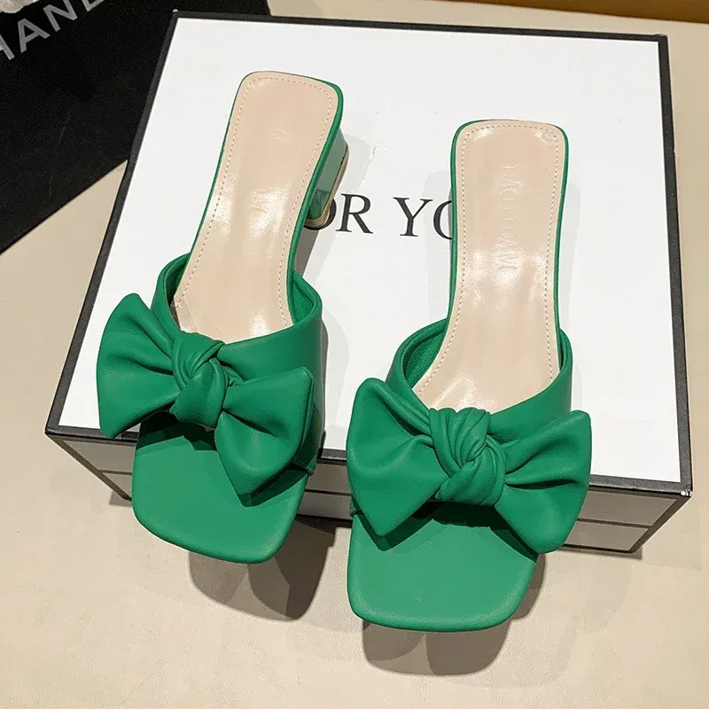 Color: Light Blue, Shoe Size: 36 - Large Size Women's Shoes 35-42 Summer Outer Wear Flat Slippers Wide Sandals Slippers Rhinestone Fashion Home Slippers