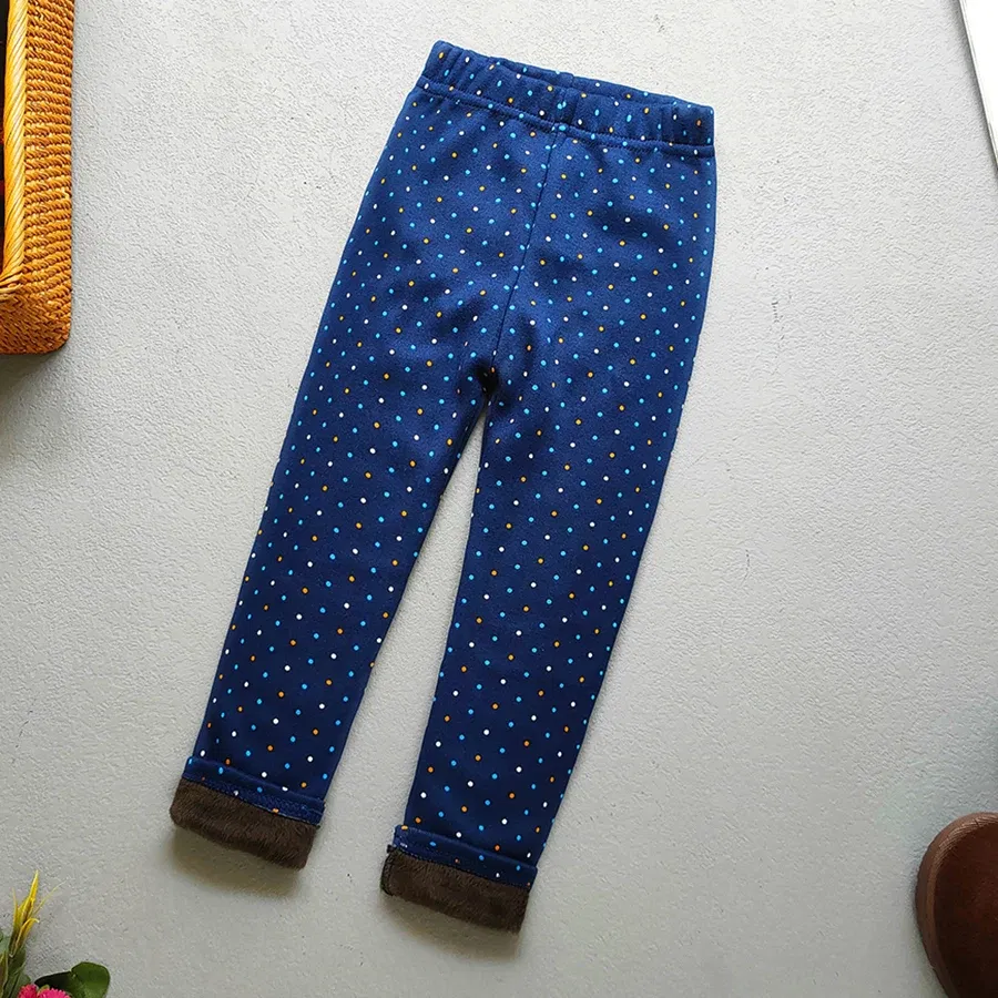 Color: Red, Kid Size: 11 - Autumn Winter Print Flowers Thick Warm Kids Toddler Baby Girls Leggings Children's Pants