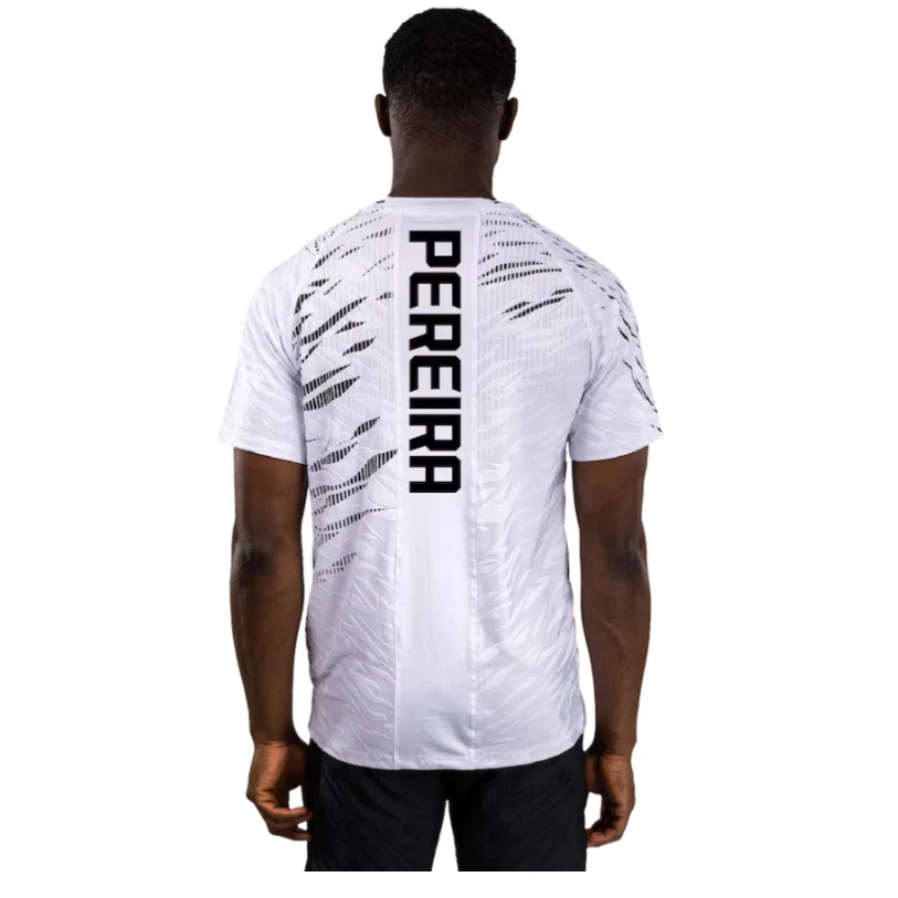 Color: black, Size: XXL - 2025 New quick-drying tops for Summer Men's UFC Fusion by Venum Black/Gold Alex Pereira Authentic Fight Night Champion Walkout