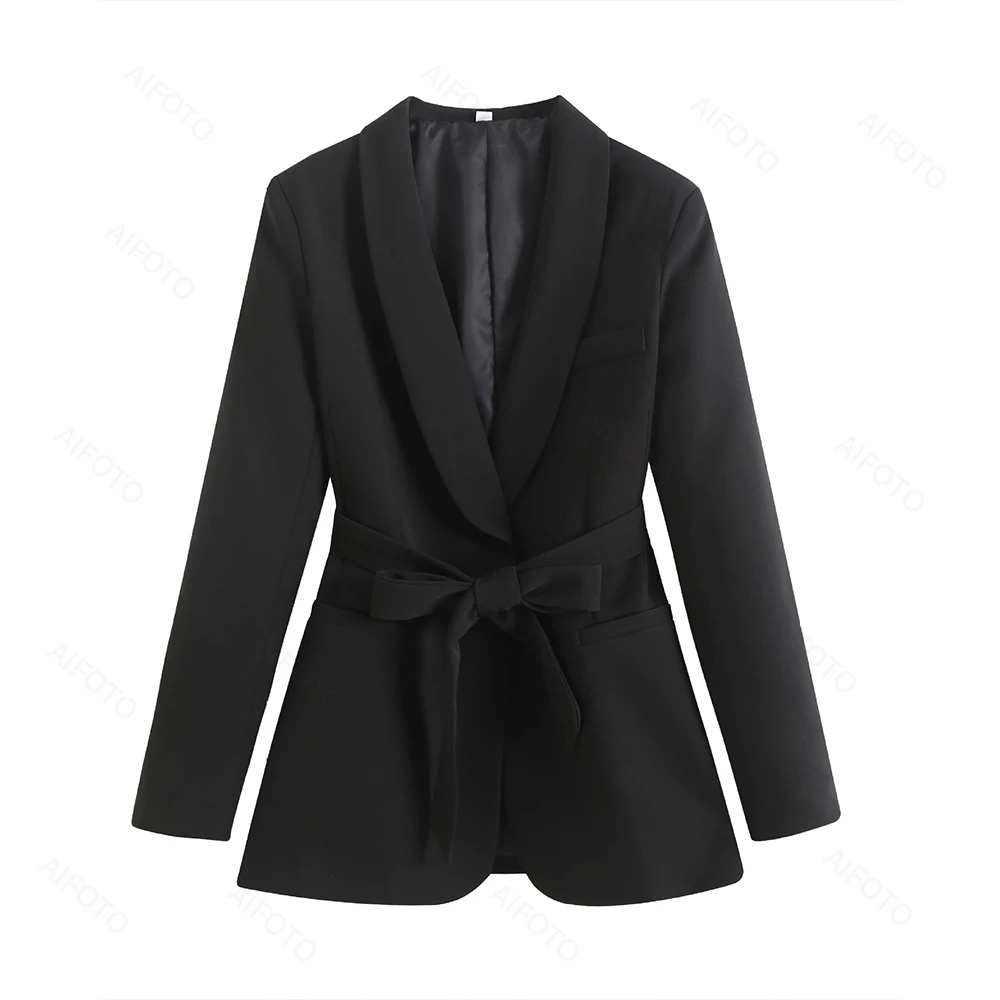 Color: WHITE, Maternity Size: XL - Black Women's Suit Pregnancy Photoshoot Clothes Chic Outerwear Long Tassel Buckle Waist Belt Blazer Maternity Photography Outfit